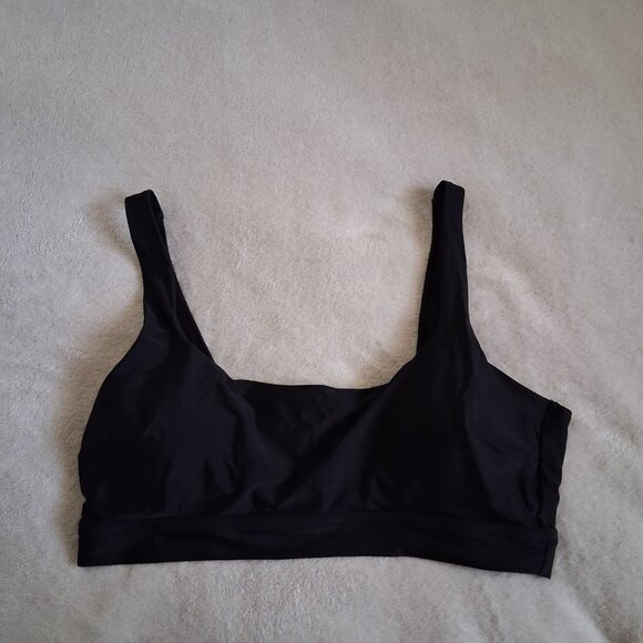 Aerie Women's Size XL Black Wide Strap Longline Scoop Bikini Top - Picture 4 of 9